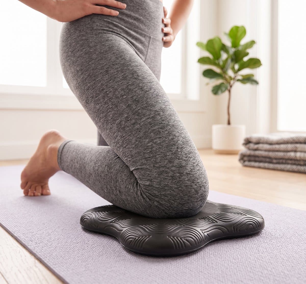 Yoga Knie Kussen - Kniemat - Kussen - Knee Pads - Kniestukken - Kniebeschermers - Sport - Fitness - Workout - Pilates - Zwart - ATHLIX thumbnail 2