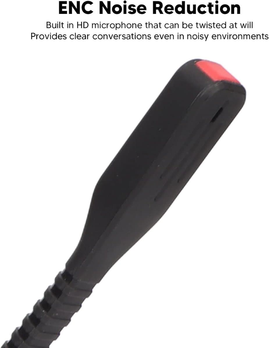 Bedrade Headset - Mono Oortelefoon - Klantenservice Bellen - Ruisonderdrukking HD - Dubbele 3.5mm - Zwart thumbnail 7