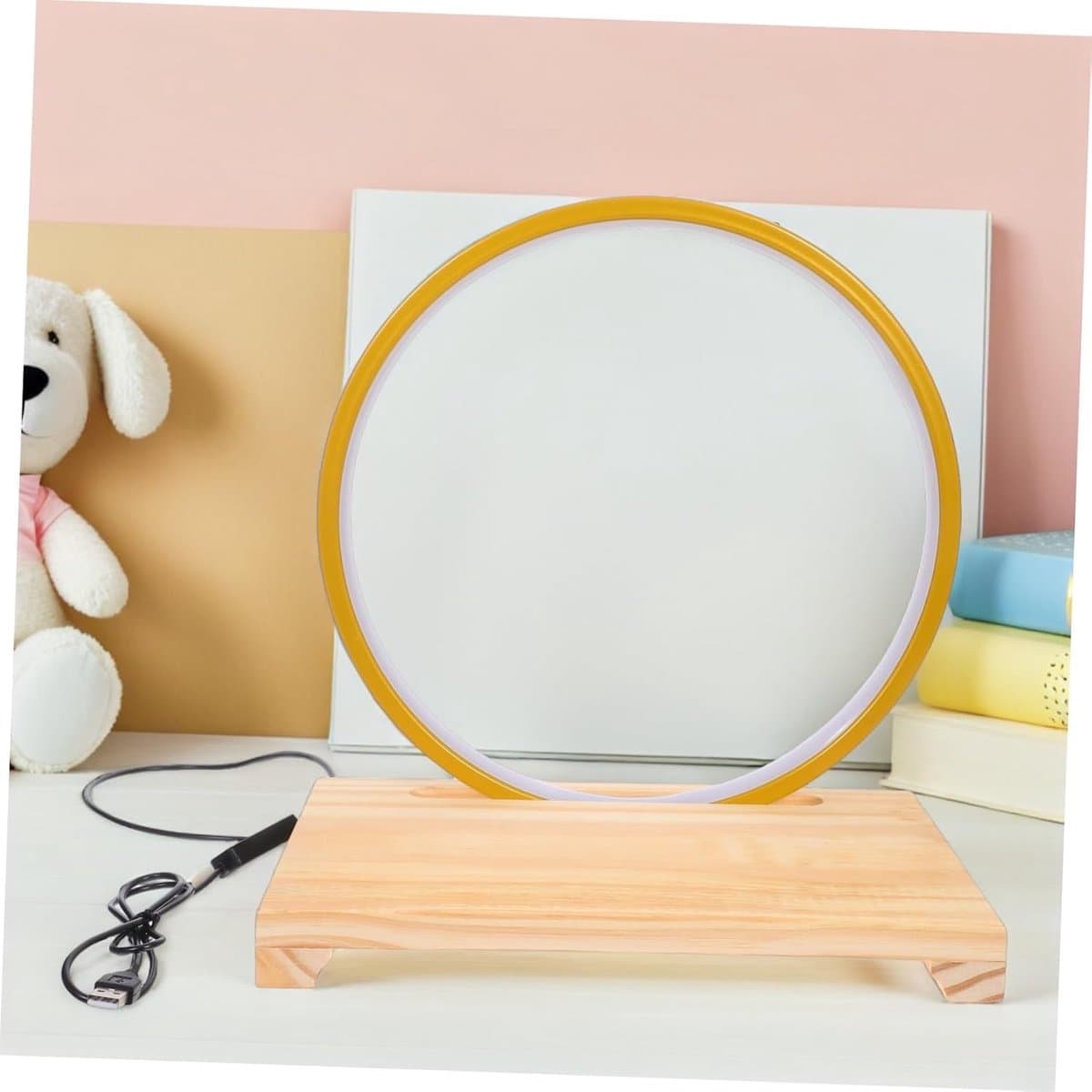 Decoratieve Standaard - Verlicht Voetstuk - Ornamenten Presenteren - LED Lichtring - 30 x 30 x 20 cm - Goud thumbnail 5