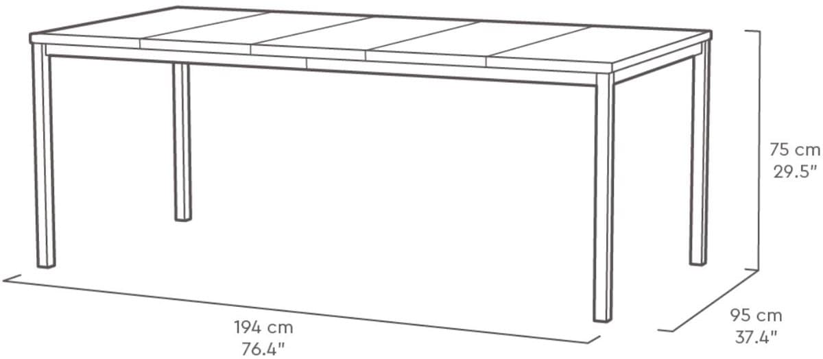 Keter Signature Porto Tafel - 194x95x75cm - Ashwood thumbnail 8
