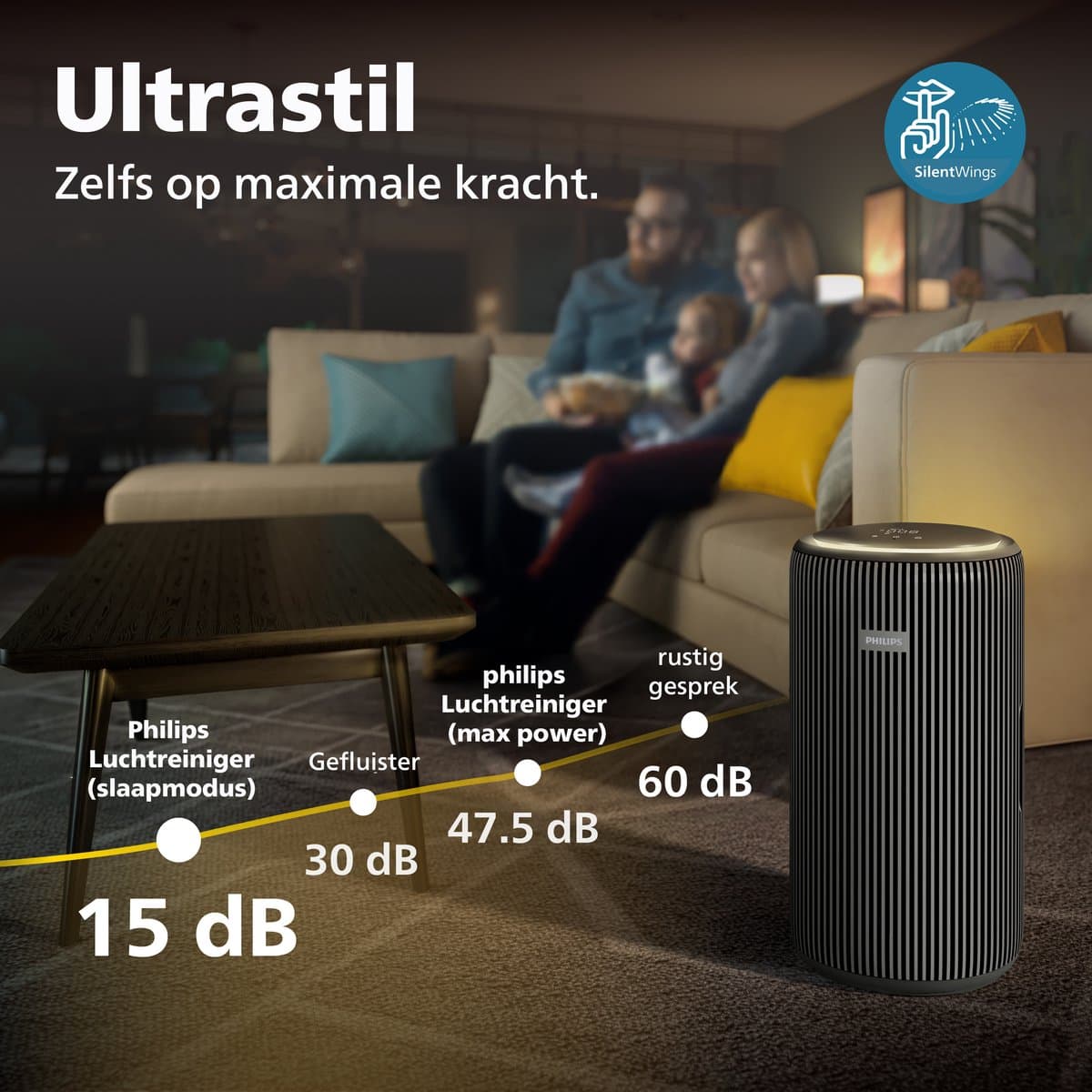 Philips PureProtect 3200 Series - Luchtreiniger - CADR 520m3/u - Ruimtes tot 135m2 - 3 Laags HEPA Filtratie - Air+ App - Ultrastil - Nachtlampje - Zwart - AC3221/13 thumbnail 7