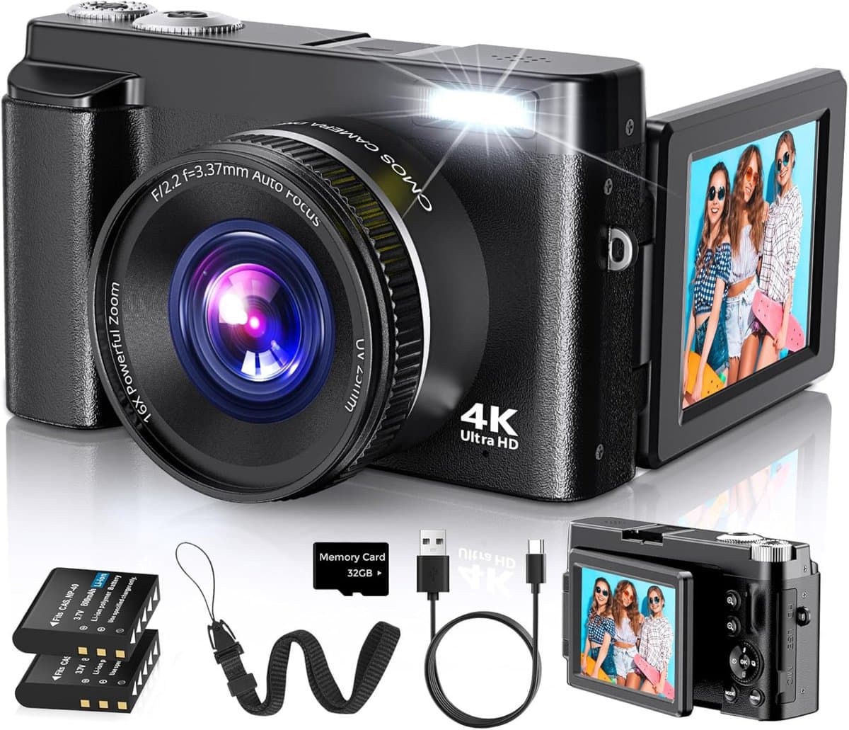 Vizual 48MP/4K-camera met 32GB en twee accu's