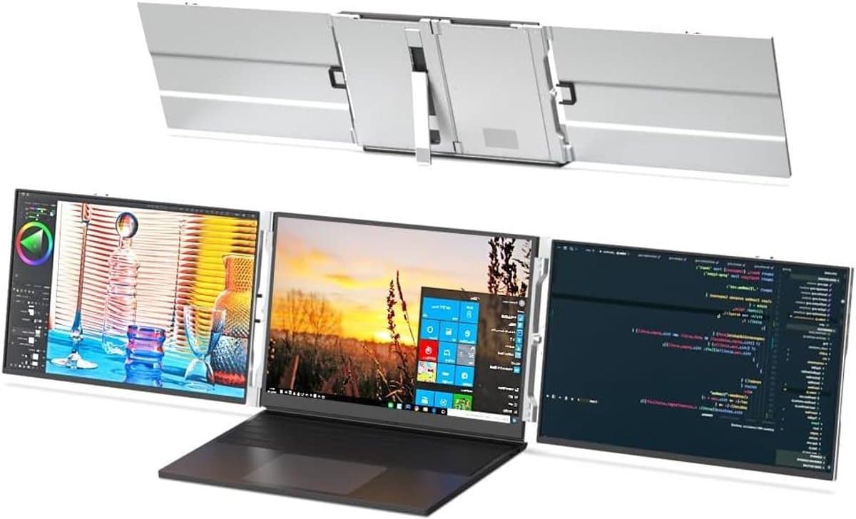 Laptop Scherm Extender - Draagbaar Monitor - Productiviteit Verhoging - IPS Full HD Display - 15 inch - Zilver