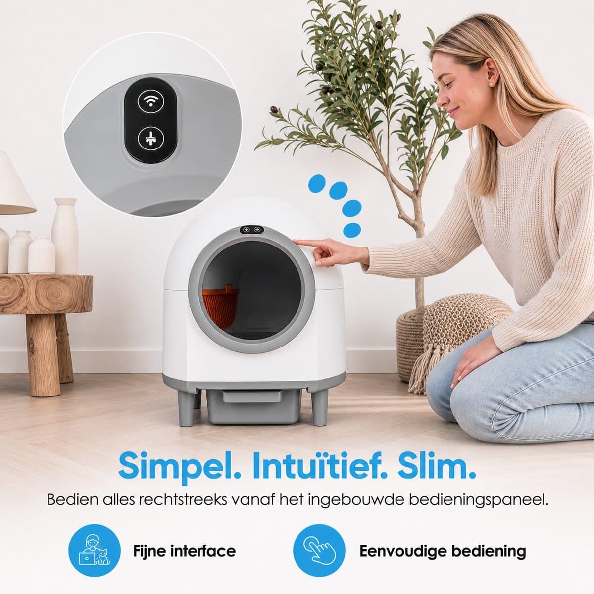 Purloo Automatische Kattenbak 65L XXL - Zelfreinigend + 100 Zakjes en Grindmat thumbnail 5