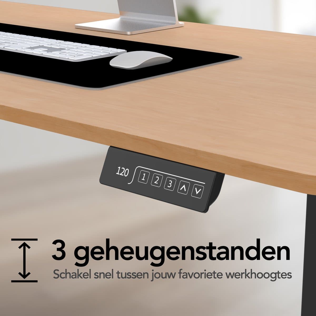 Infinity Goods Zit Sta Bureau Elektrisch Verstelbaar - 120 x 60 CM - Geheugenfunctie - Houtkleur thumbnail 6