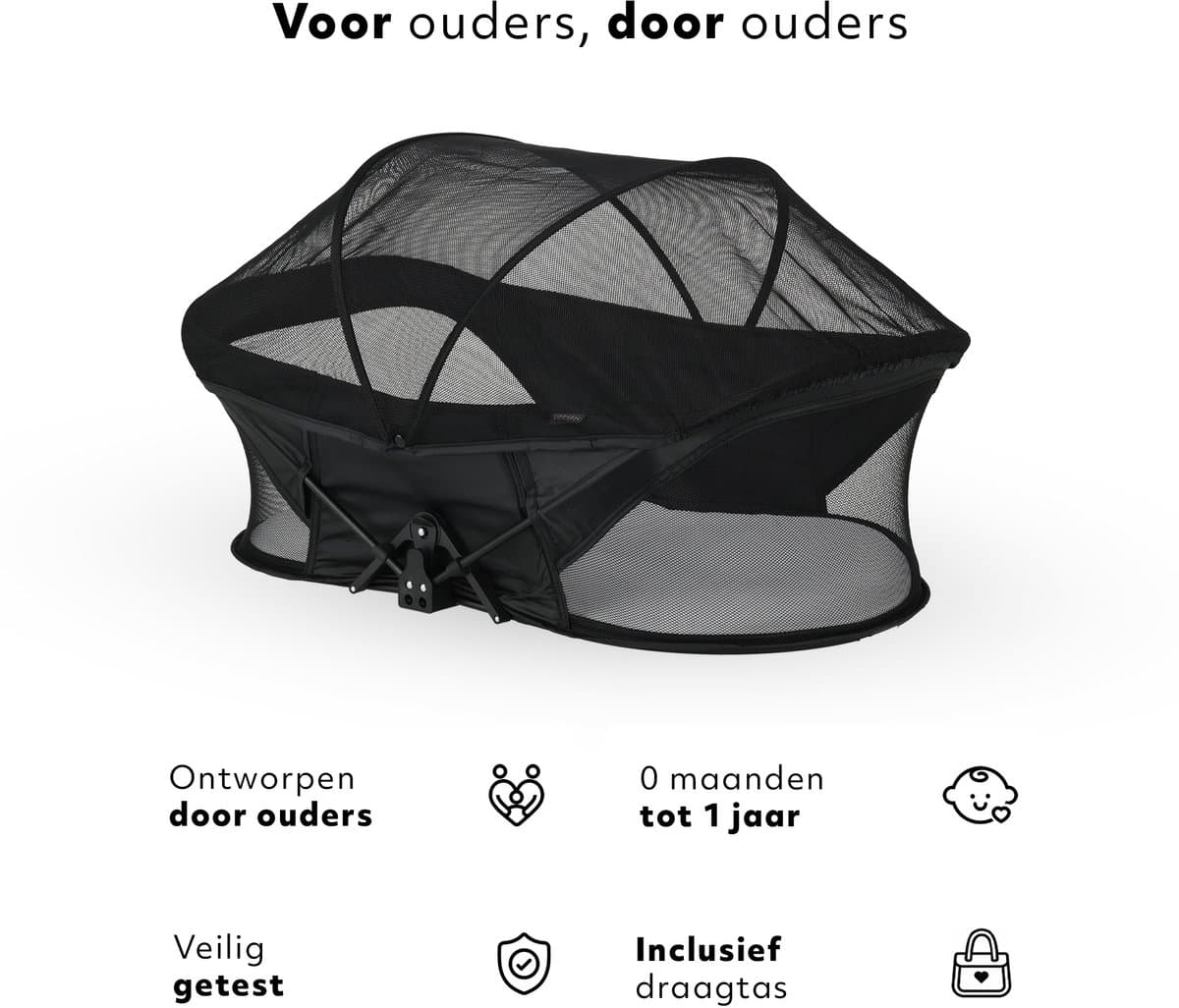 Deryan Infant Deluxe BabyBox Campingbedje - Matras en klamboe - Zwart thumbnail 3