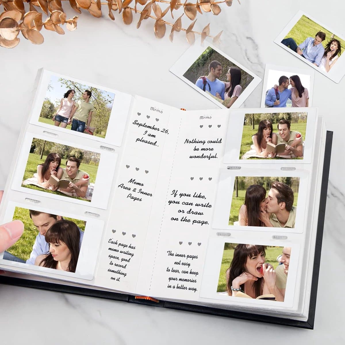 180 Pockets Photo Album for Fujifilm Instax Mini 12 11 9 8+ 8 7s 99 40 Evo Camera, Front Window Photo Book with Writing Space for Polaroid 3 Inch Instant Film, K-pop Photo Cards (Black) thumbnail 2