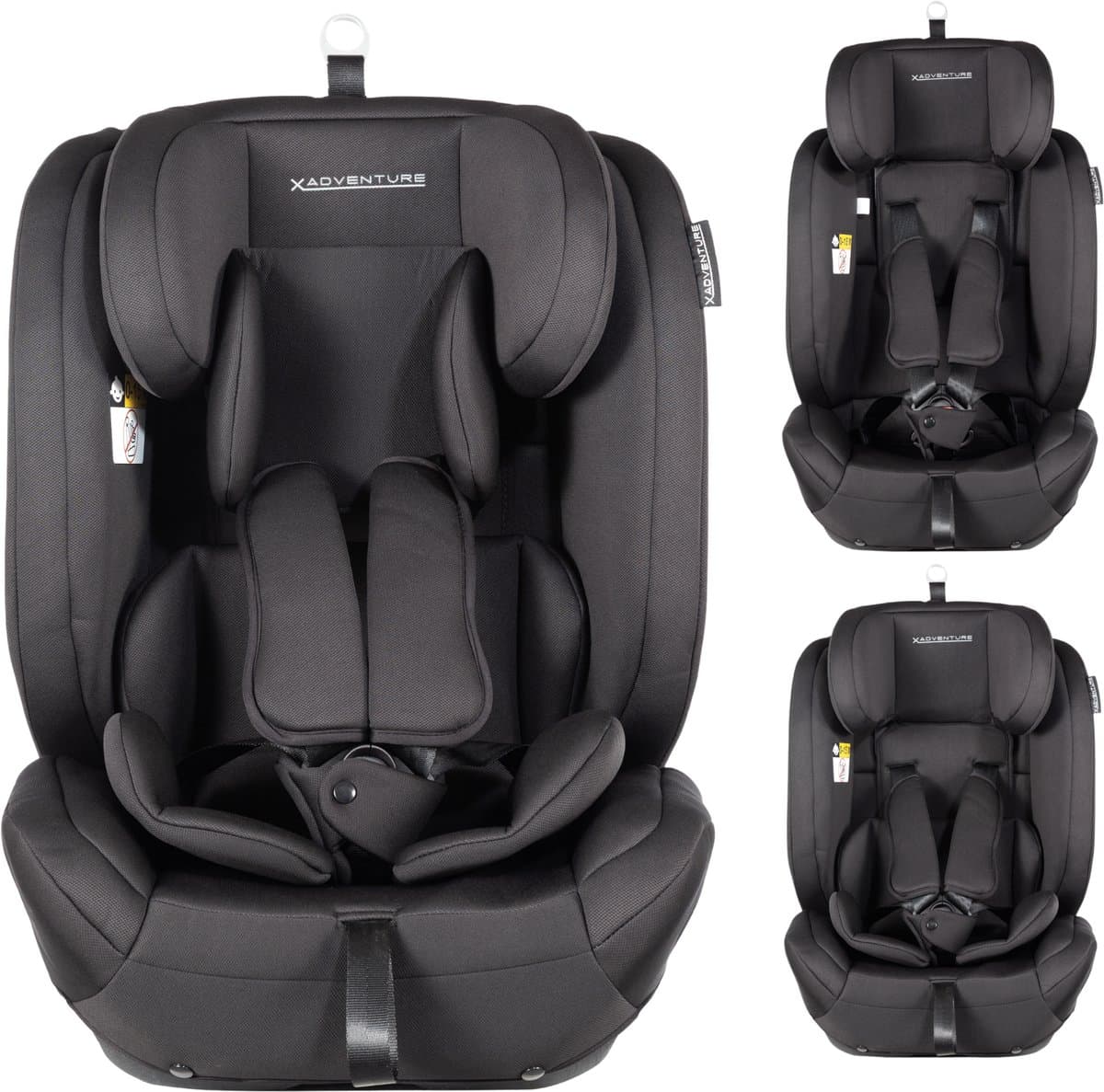 X Adventure Autostoel Premium Groep 1/2/3 9-36 kg (76 tot 150 cm) - Vanaf 15 maanden tot 12 jaar - Gordel - i-Size - Meegroei Autostoel - Zwart