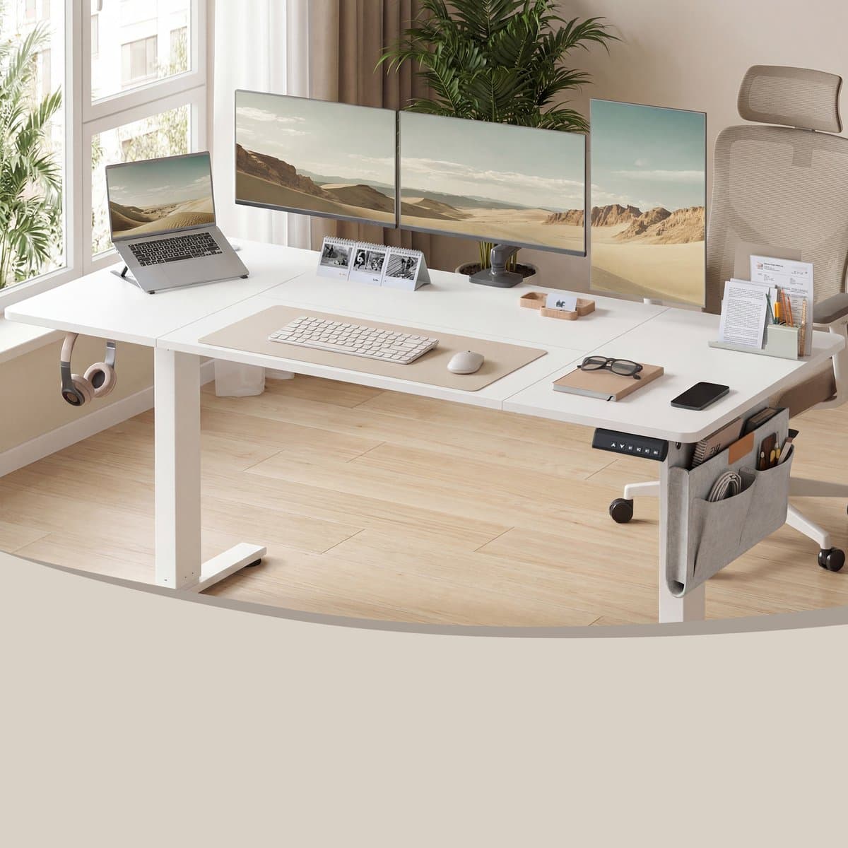 SONGMICS - Zit Sta Bureau - Elektrisch - Geheugenfunctie - Voor Thuiskantoor Studieruimte thumbnail 6