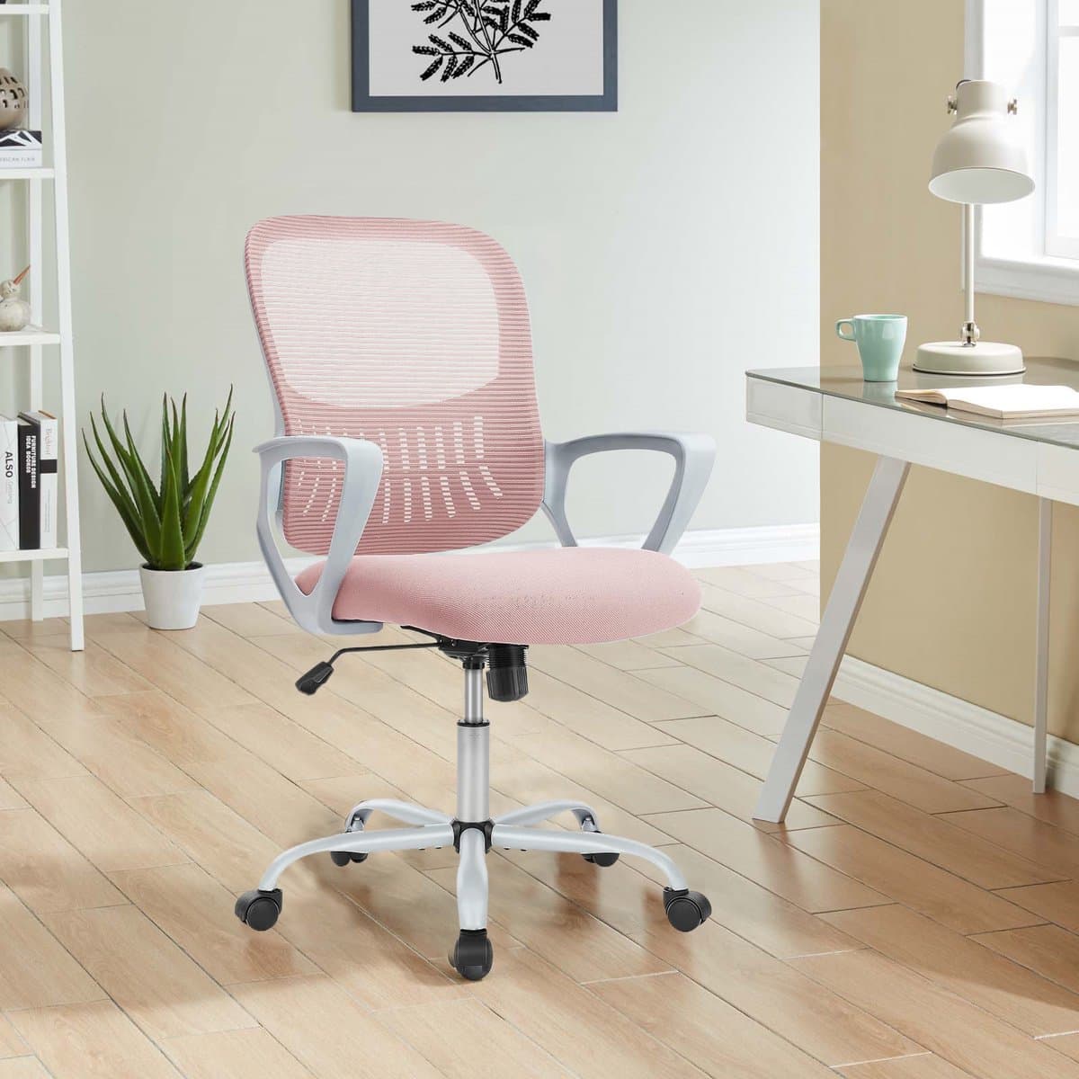 Ergonomische Bureaustoel - Mesh Office Chair - In Hoogte Verstelbaar - Vaste Armleuningen - 113 kg Draagvermogen thumbnail 5