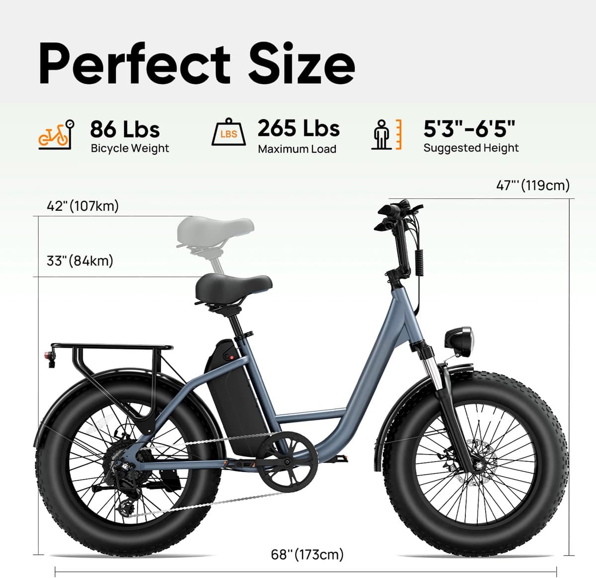 Qekud E20 PRO E-Bike - 20 inch Fatbike - Elektrische Fiets - 250W motor - 48V 15.6Ah Accu - 7 versnellingen- 50-75km actieradius thumbnail 3