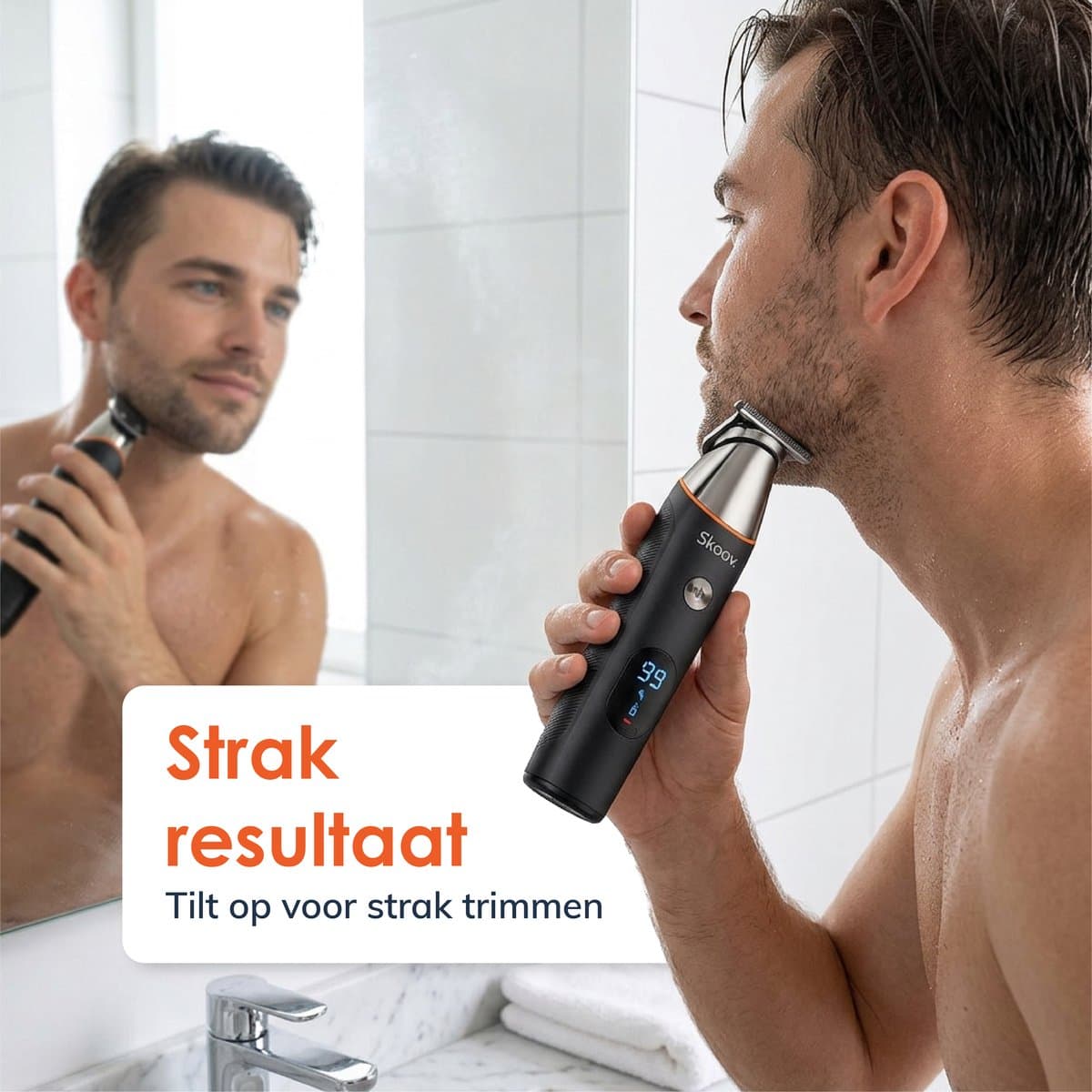 UltraEdge Trimmer voor mannen - 5 in 1 Lichaam & Baard - Incl. hulpstukken - Bodygroomer - Scheer apparaat - Voor lichaam, schaamstreek en gezicht - Skoov thumbnail 8