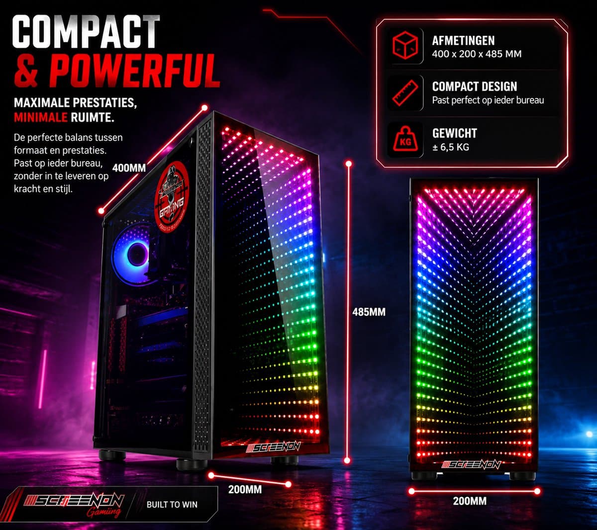 Game PC RTX 3050 6GB Gaming Desktop | AMD Ryzen 5 2600X | 16GB DDR4 RAM | 500GB SSD | Windows 11 Pro | RGB Gaming Computer | Fortnite PC | Minecraft PC | Valorant PC | Roblox PC | Plug & Play | 3 Jaar Garantie thumbnail 2