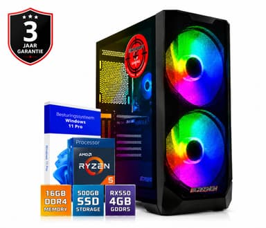 Gaming PC AMD Ryzen 5 2600X + RX550 - Direct klaar