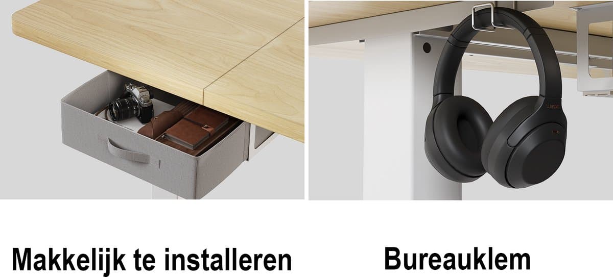 Devoko Elektrisch Zit-sta Bureau 180x80 cm – Stille Motor met Geheugenfunctie – Zit-alarm – Digitaal Display – 6 Knoppen Handbediening – USB Poort – Zit-sta Bureau – Beige thumbnail 4