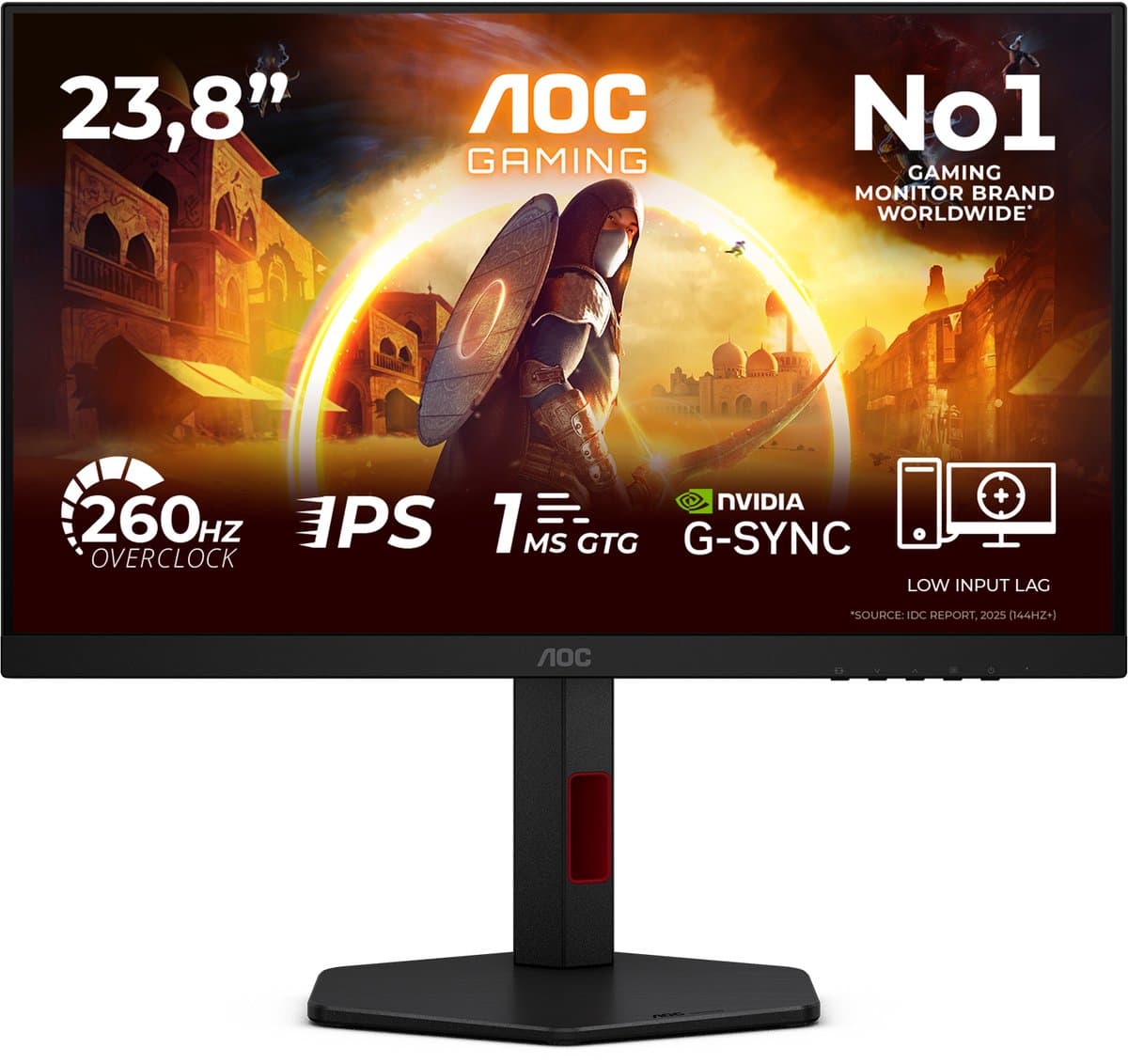 AOC G4 24G4ZR - Full HD IPS Gaming Monitor - 240hz - 260hz OC - G-Sync Compatible - 24 inch