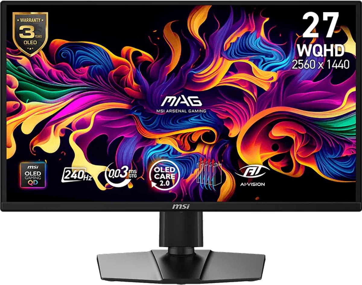 MSI MAG 272QP QD-OLED X24 - QHD OLED Gaming Monitor - 240hz - HDMI 2.1 - USB-hub - USB-C 15w - 27 inch