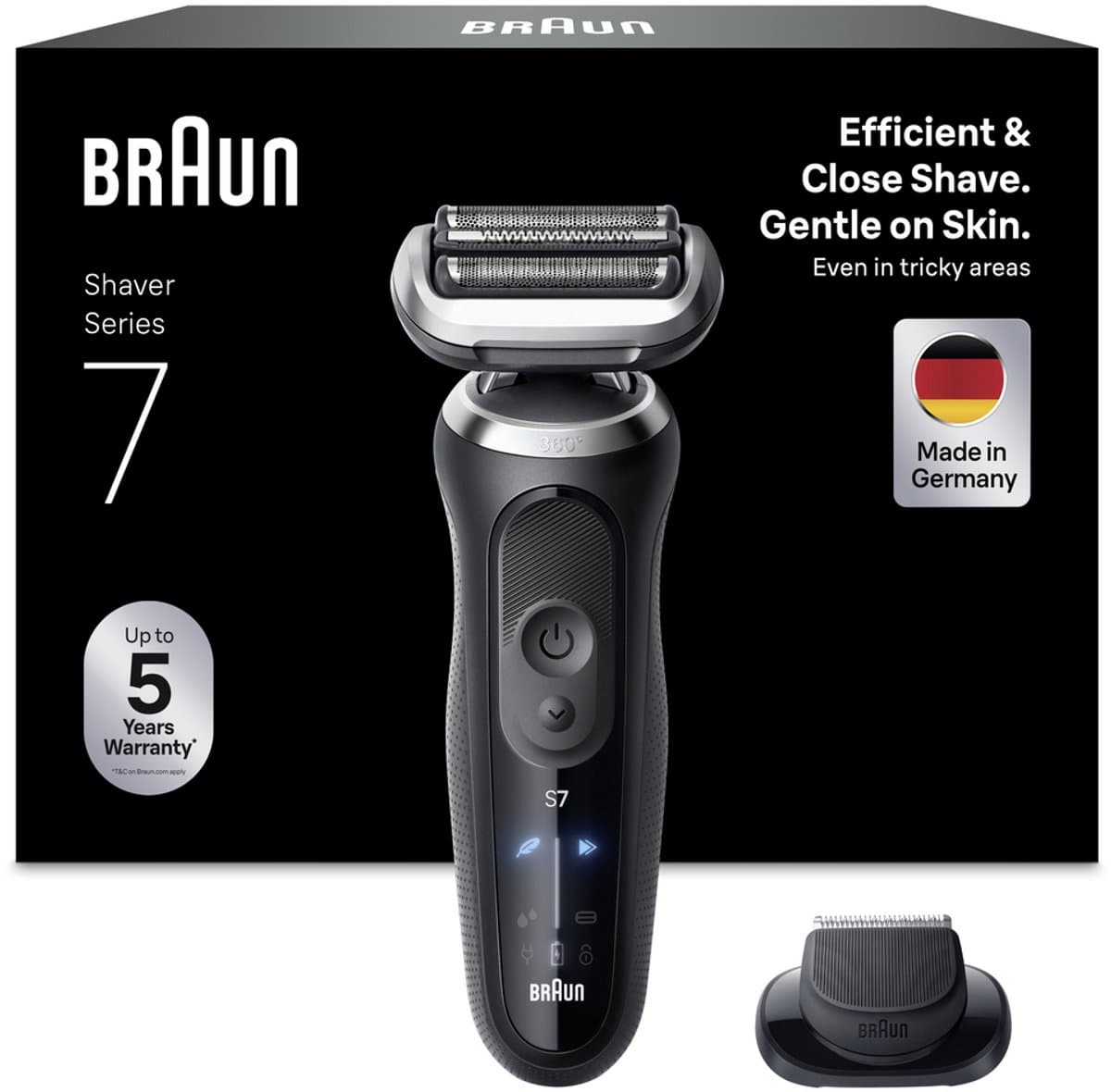 Braun Series 7 72-G1200S: Waterdicht scheerapparaat met trimmer