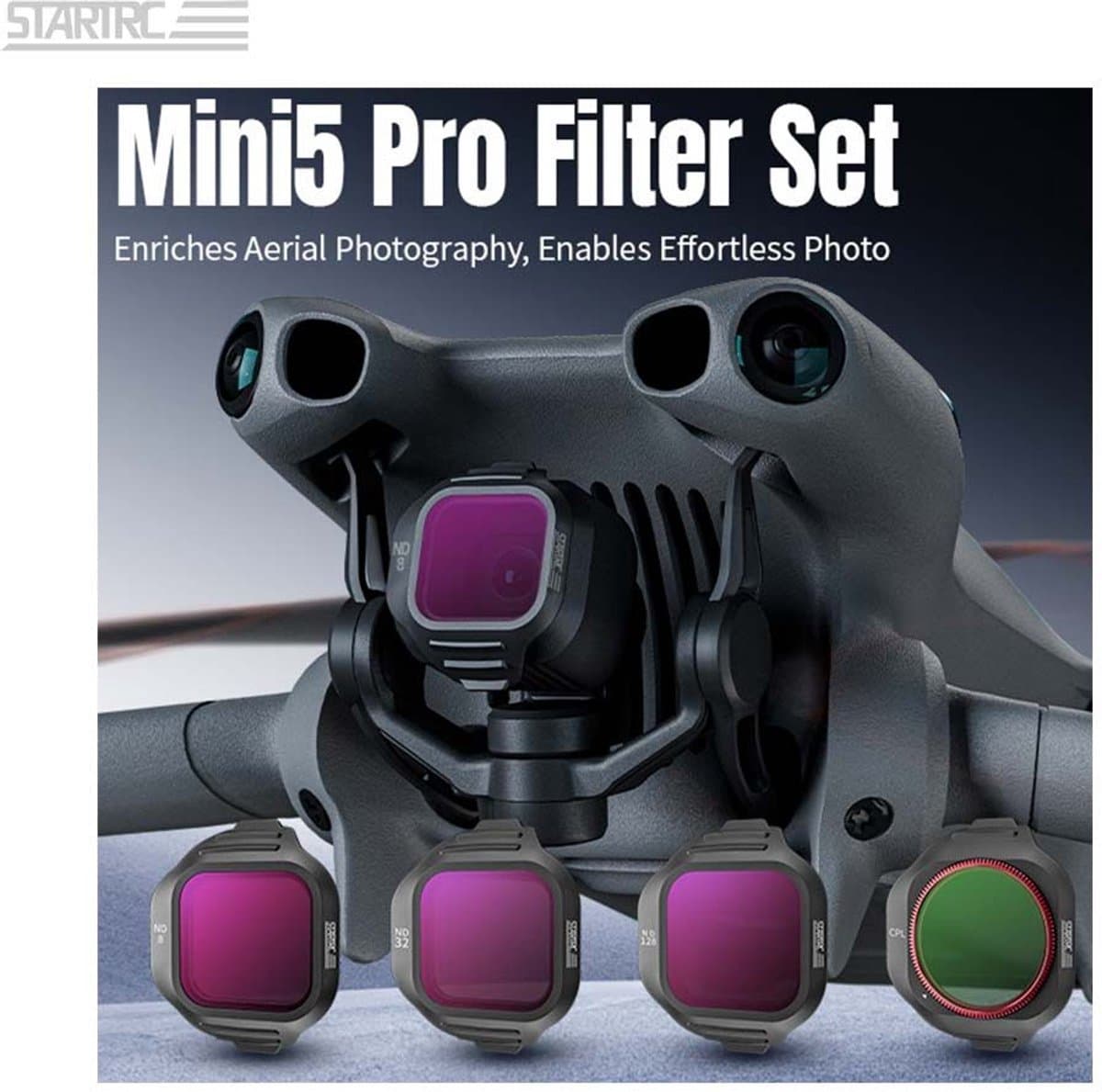 StartRC DJI Mini 5 Pro - Drone Filter Set - ND8 ND32 ND128 CPL - Camera Lens Filters - 4-Pack thumbnail 2
