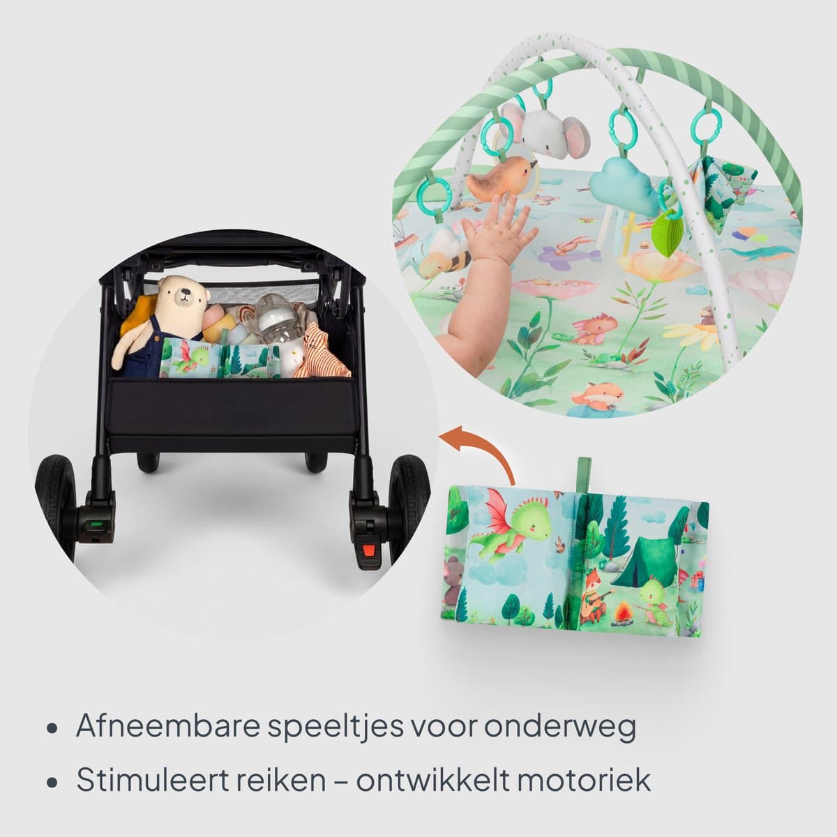 Lionelo Inga Multicolor – Multifunctionele Speelmat met Bogen – Speelkleed & Speelhek – 7 Sensorische Speeltjes – Baby Ontwikkeling & Motoriek thumbnail 5