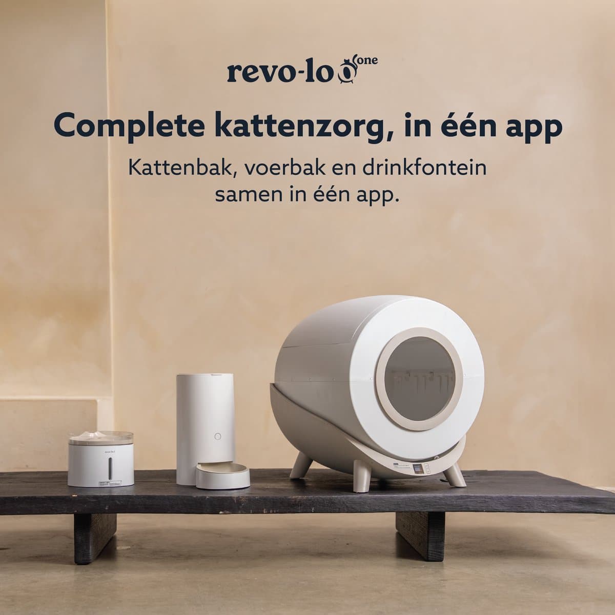 Revo-loo One - Zelfreinigende Kattenbak met App, 80L thumbnail 6