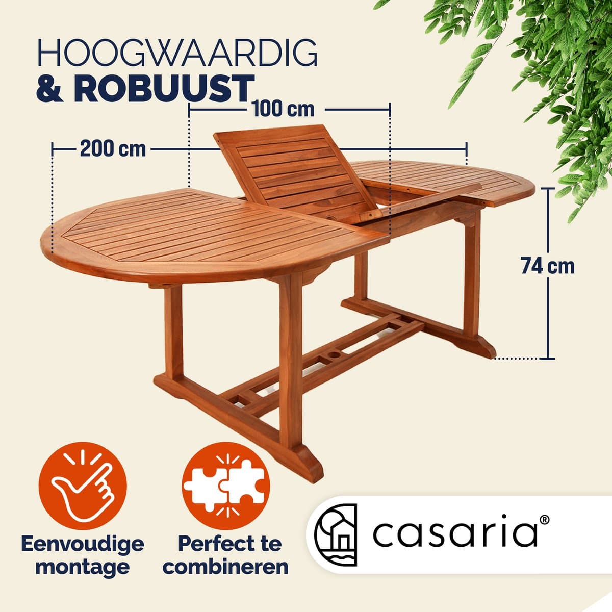 Casaria Tuintafel - FSC® gecertificeerd Eucalyptus 200x100x74cm - Bruin thumbnail 7