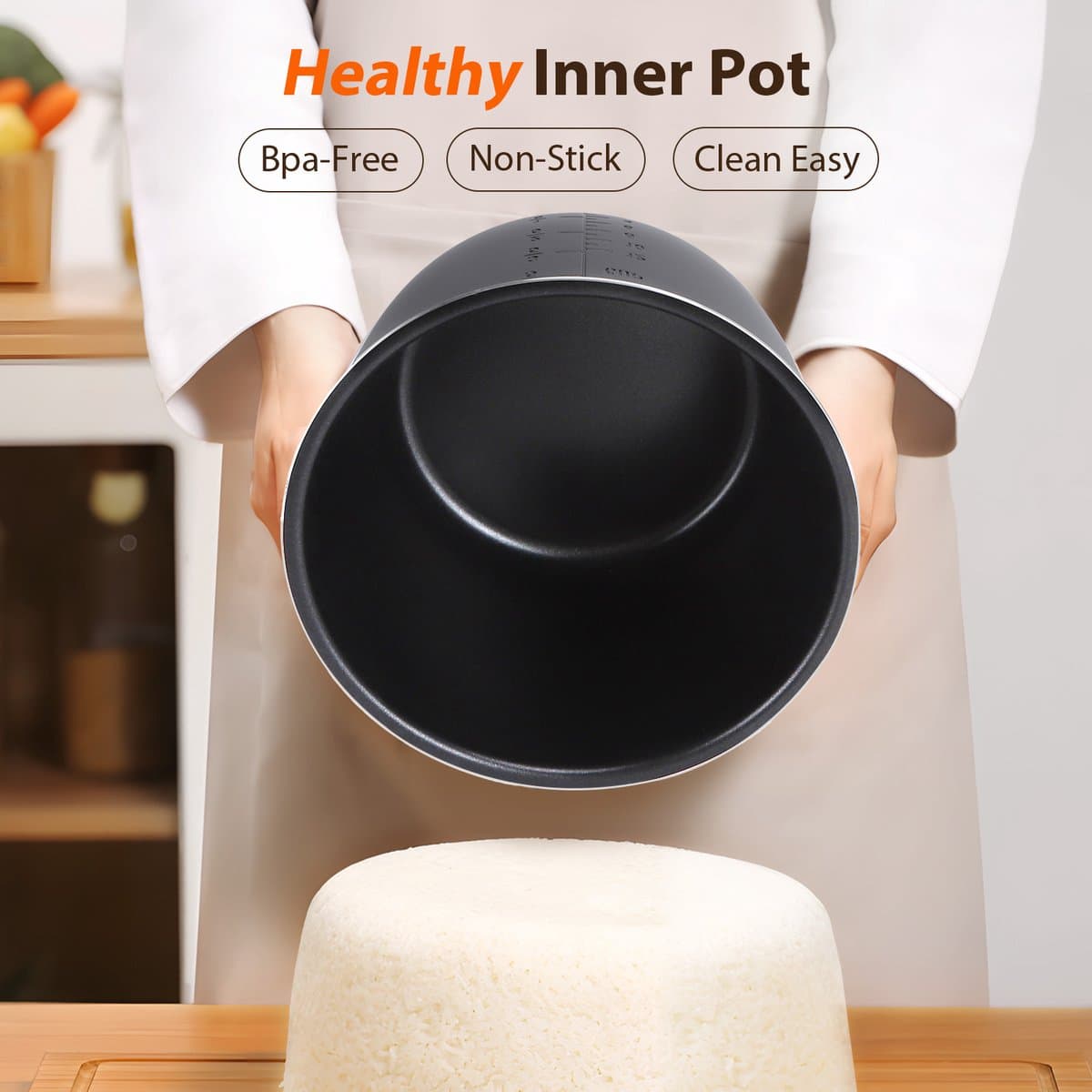 Aigostar Derrick Black - Pressure Multicooker - 6 Liter - Snelkookpan - Slow Cooker - Rijstkoker - Stomer - Zwart thumbnail 3