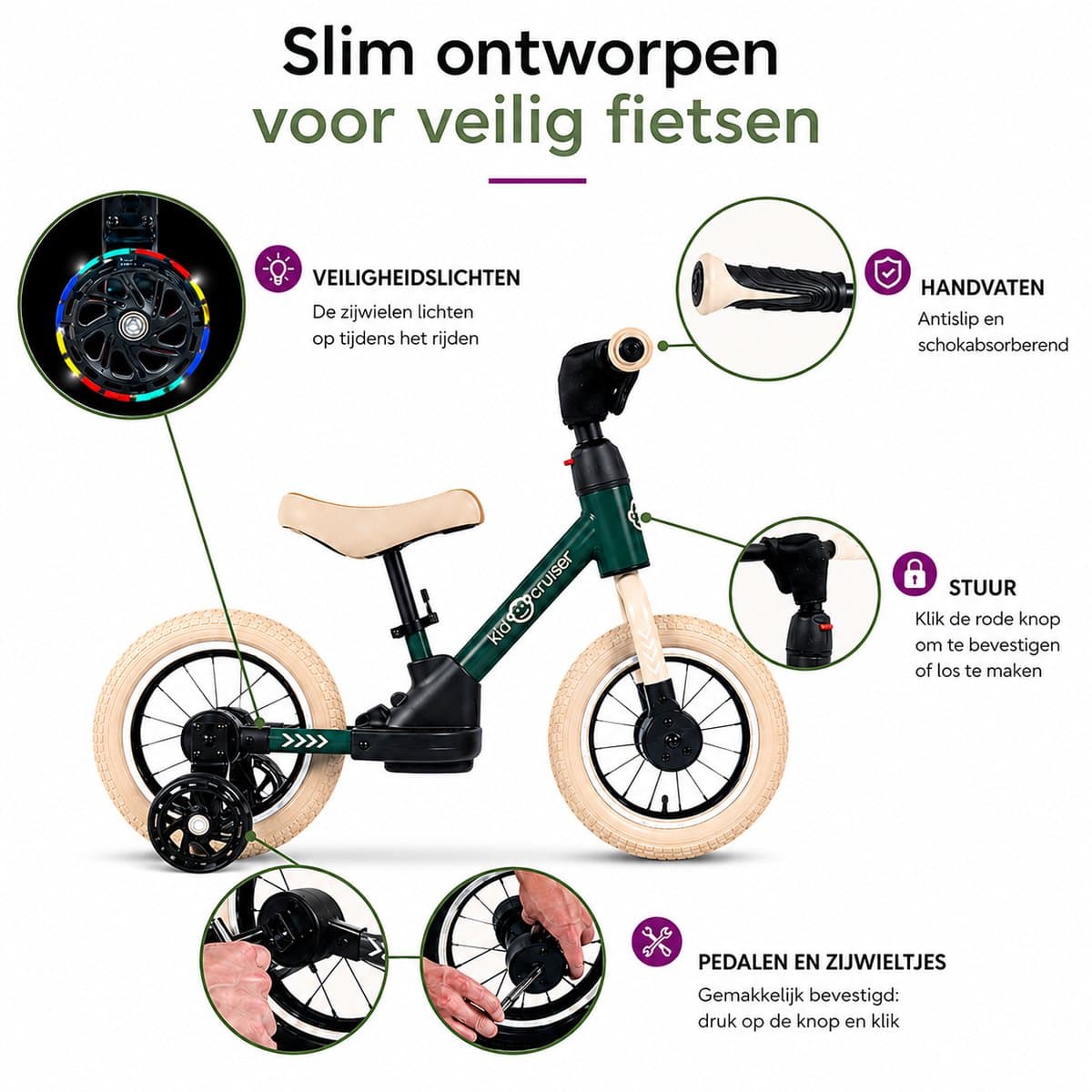 Kidcruiser PedalPlay 3-in-1 loopfiets met luchtbanden thumbnail 8