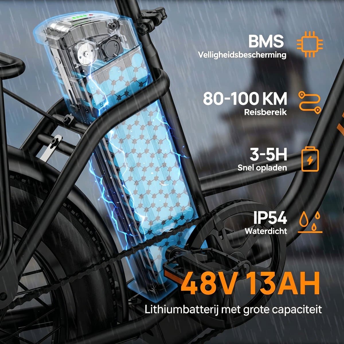 Qekud E20 Elektrische Fiets – 250W - 20 inch Fatbike - 48V 13Ah Accu – 7 versnellingen – Zwart thumbnail 5