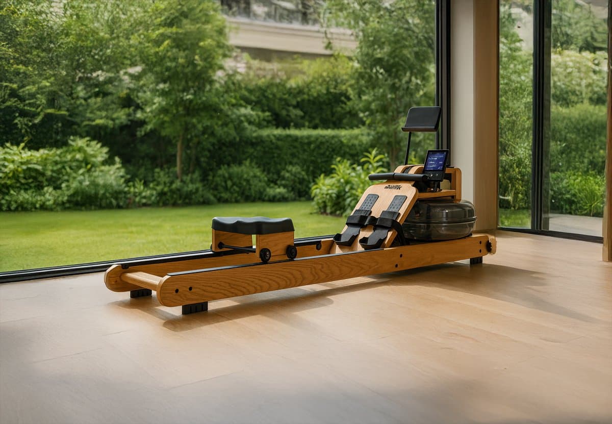 VirtuFit Elite Roeimachine met Waterweerstand - Eikenhout - Ruimtebesparend - Bluetooth - Kinomap & EXR Compatibel - Roeitrainer - Roeiapparaat thumbnail 3