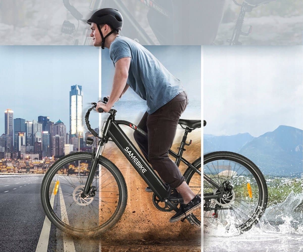 SAMEBIKE RS-A01 MEN1.0 Elektrische Fiets – 250W Motor, 36V 15Ah Accu, 90km Bereik, 27.5" Banden, 7-Speed Shimano – Zwart thumbnail 5