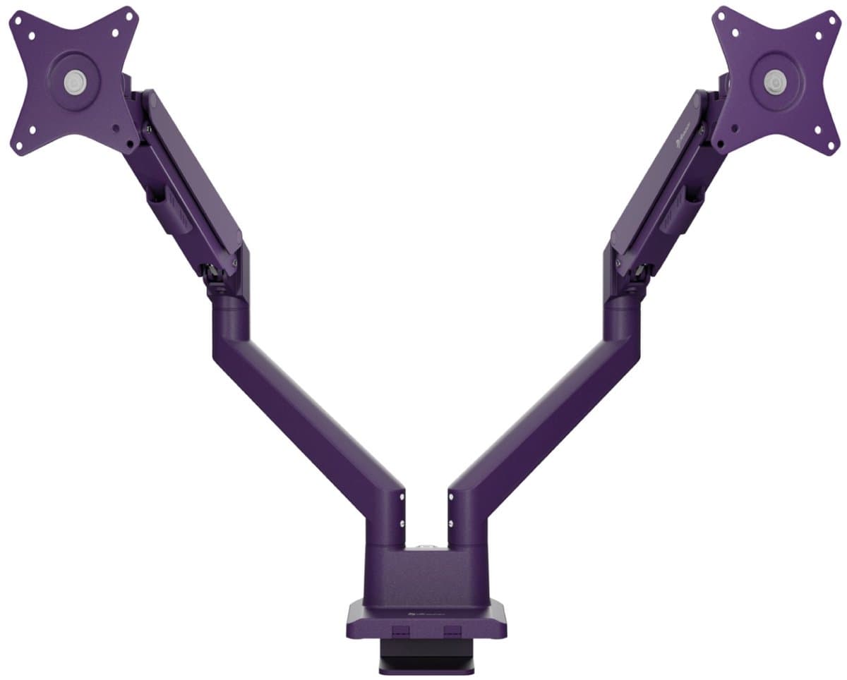 Arozzi Alzare Neo Dubbele Monitor Arm - Gasfeder - Kabelbeheer - 17" tot 34" - Paars thumbnail 8