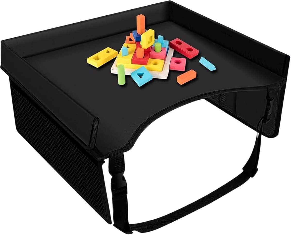 Kinder Reis Tafel - Schoot Dienblad - Creatief Spelen - Met Opbergvakken - 40 x 32 x 20 cm - Zwart thumbnail 5
