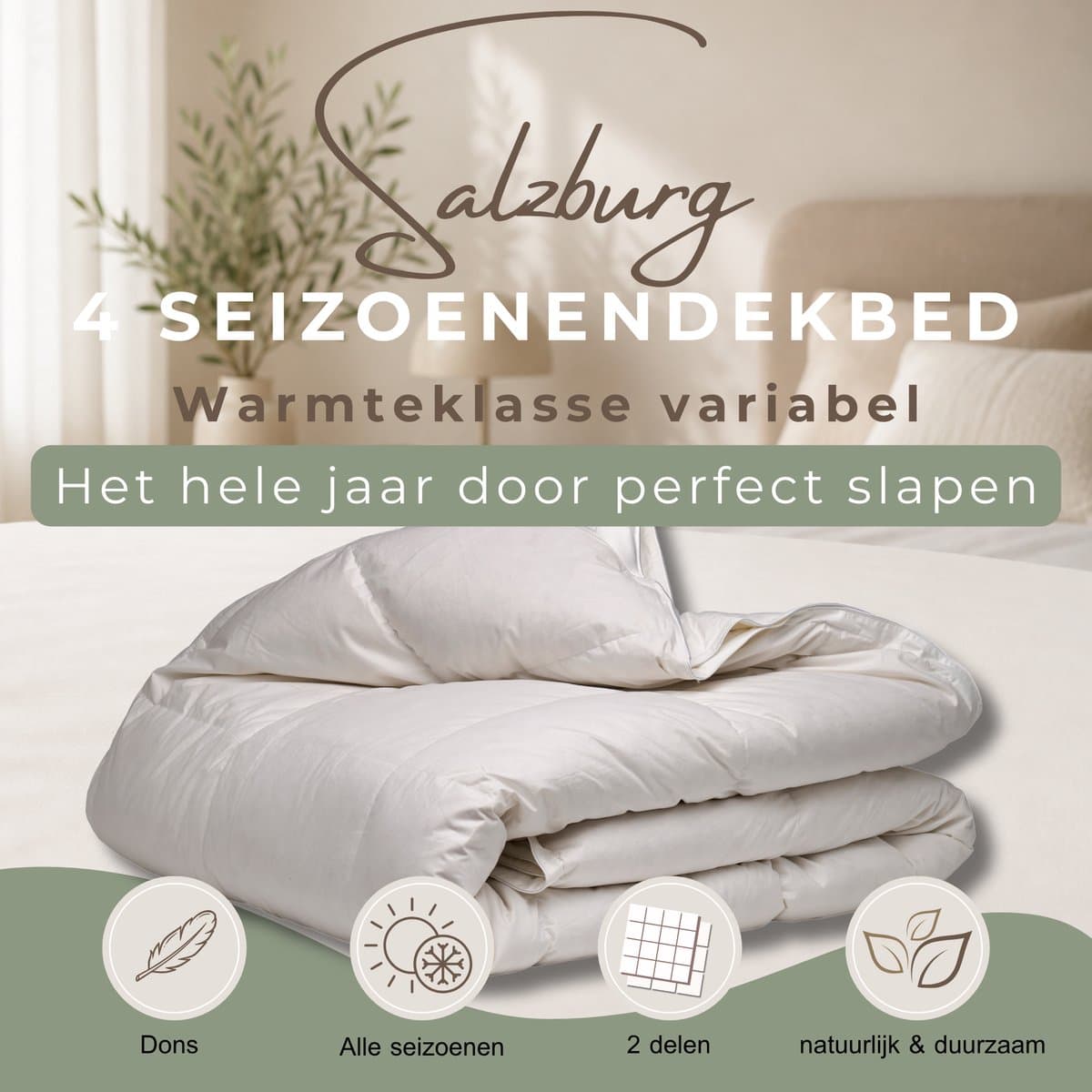 4-Seizoenen Dekbed 200x200 Oostenrijks Halfdons