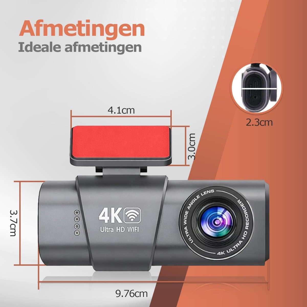 Neotex® Dashcam Auto 4K/1080P Dual Lens – Voor- en Achtercamera, Nachtzicht, G-Sensor, WiFi, Parkmodus thumbnail 5