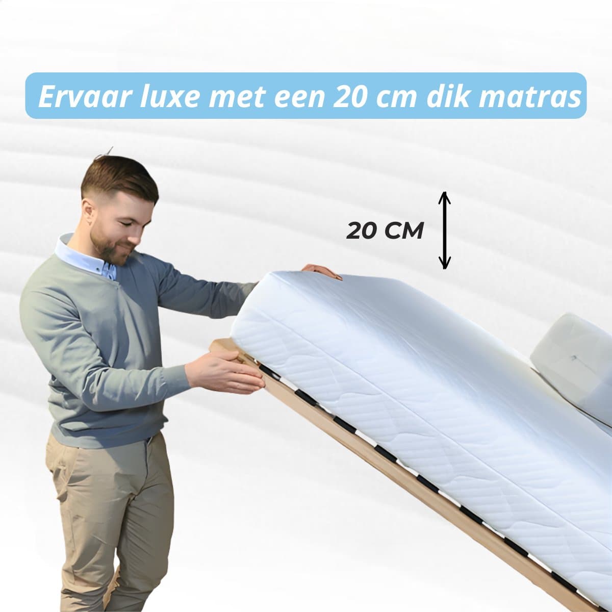 Maan matras ® - Matras 140x200 - 20cm dik - HR Koudschuim - Afneembare tijk wasbaar - 140x200 cm thumbnail 5