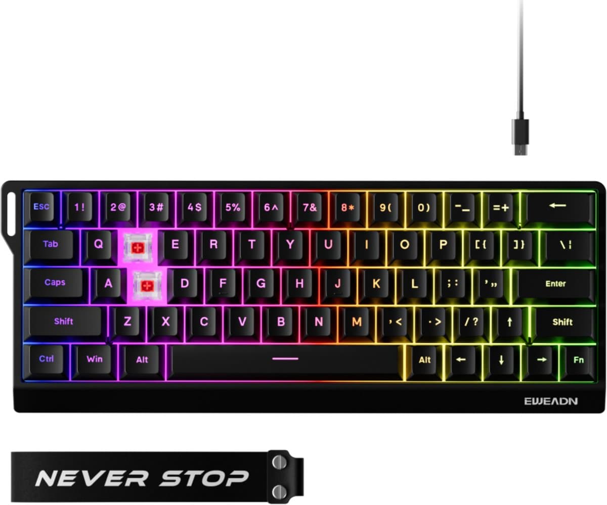 EWEADN DK63 60% Mechanisch Gaming Toetsenbord Draadloos