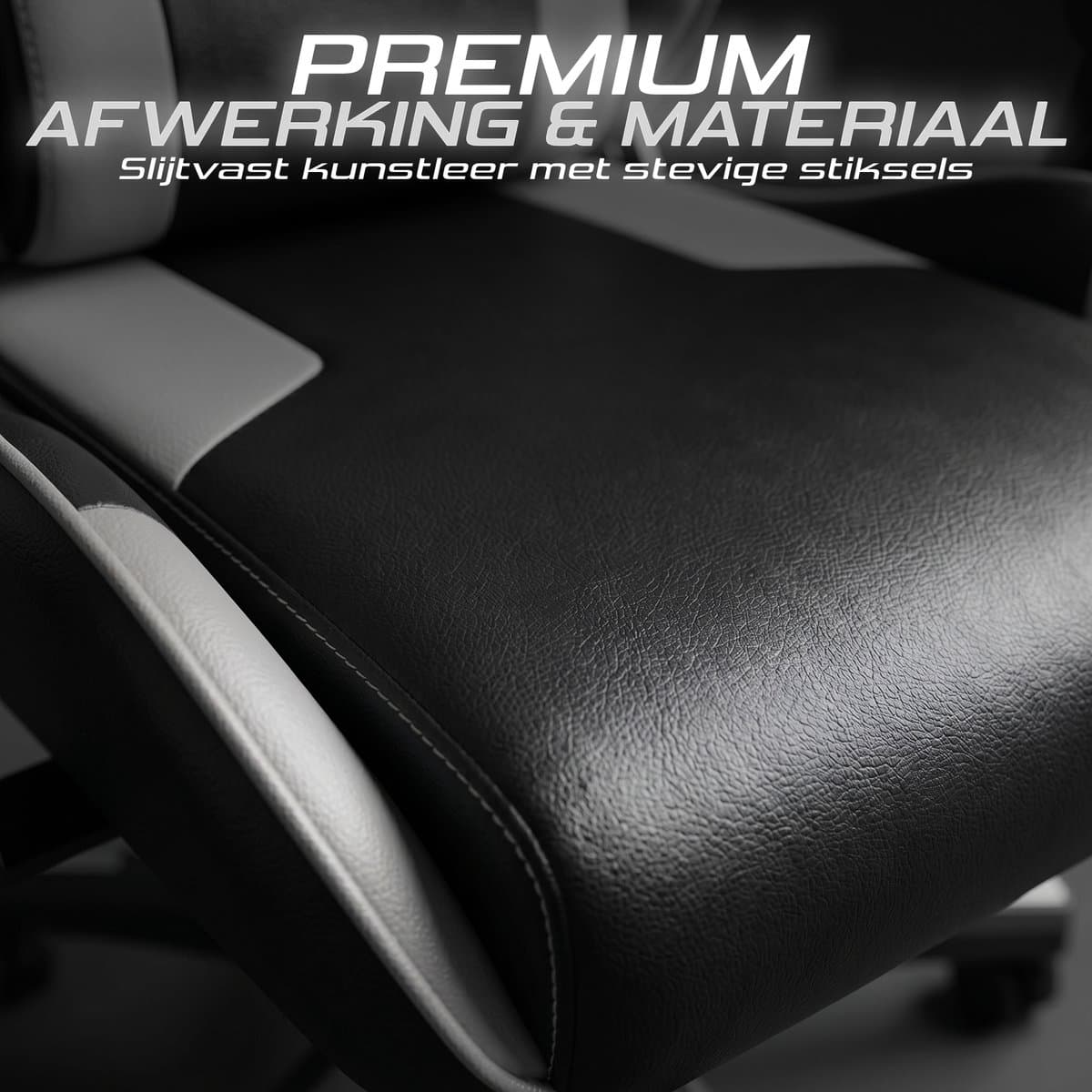 Gaming Stoel – Comfortabele Gamer Chair – Zwart/Grijs – Verstelbaar thumbnail 3