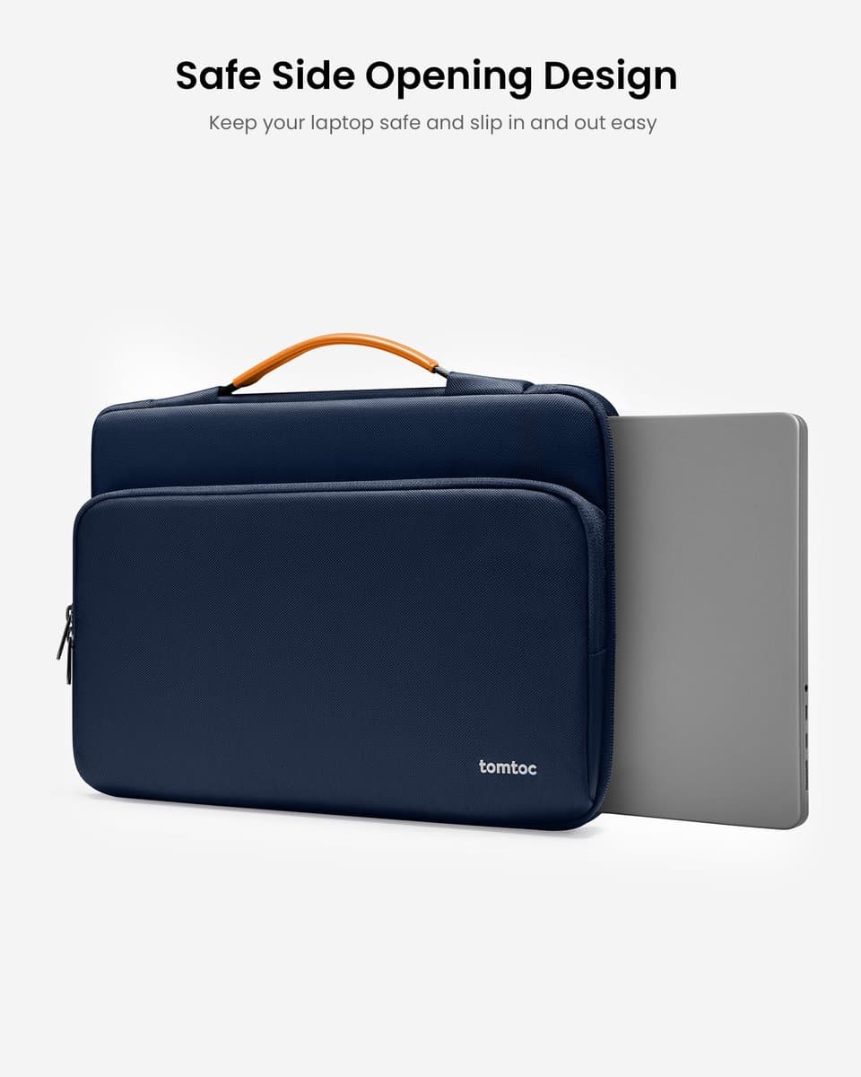 tomtoc Defender-A14 360 beschermende laptoptas voor 2026 16-inch MacBook Pro M5 Pro/Max A3428 A3429, M4/M3/M2/M1 Pro/Max, waterbestendige laptoptas met accessoirevak voor de nieuwe Razer Blade 15 thumbnail 2