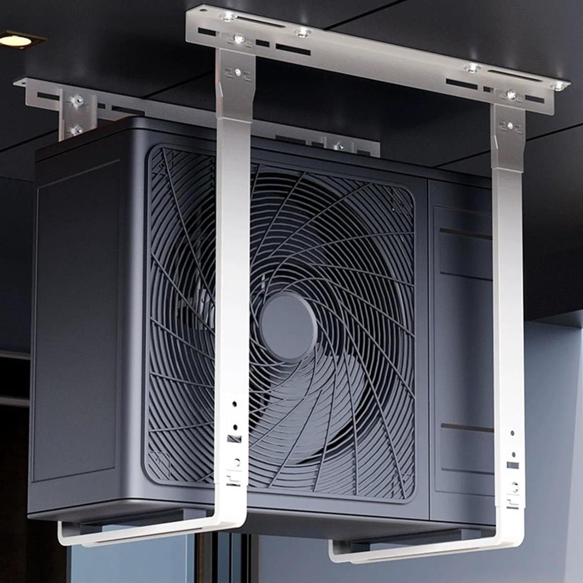 Plafondmontagebeugel for airconditioner, gegalvaniseerde stalen condensorbeugel, warmtepompbasis, bovenmontagebeugels for mini-split aircocondensorunits, universele schokdemper for airco-units(1 1.5P)