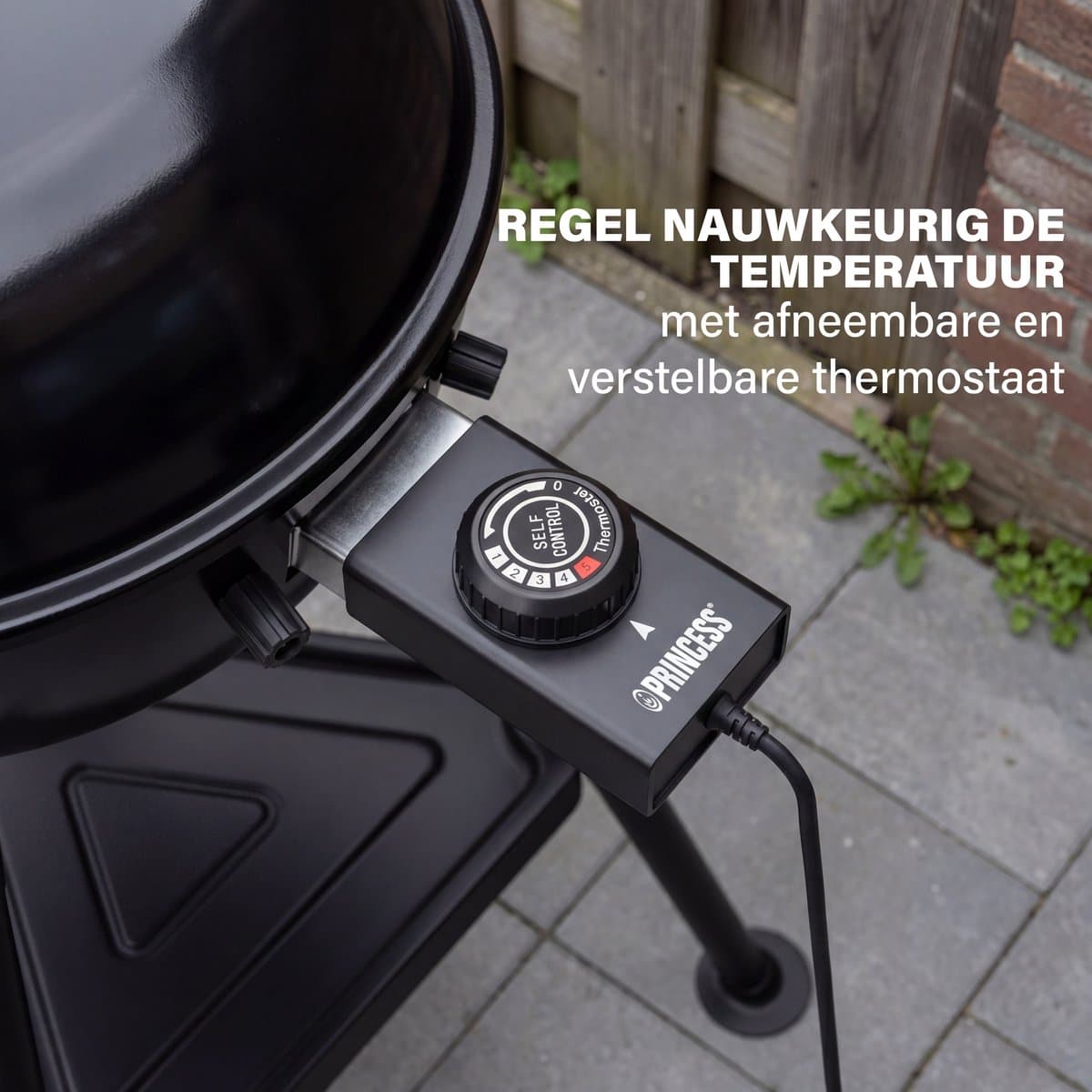 Princess Hybride Kogel BBQ - Elektrische en Houtskool Barbecue - 2000W - Verstelbare Afneembare Thermostaat - Grillrooster met coating - Deksel met Ingebouwde Thermometer - 112270 thumbnail 7