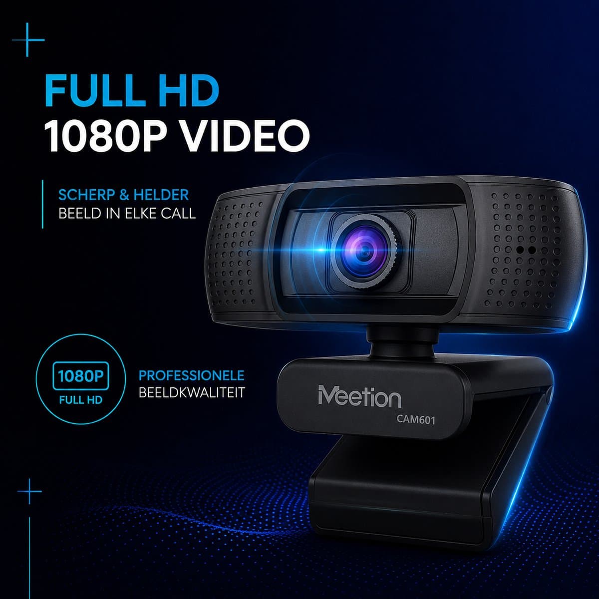 Meetion CAM601 - Webcam - Full HD 1080P - Verstelbare Focus - Clip-on Design - Universele Bevestiging - Zwart thumbnail 4