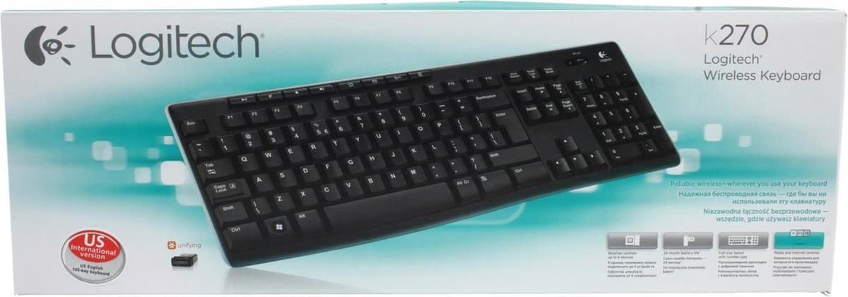 Logitech K270 Draadloos Toetsenbord QWERTY ISO Zwart thumbnail 7