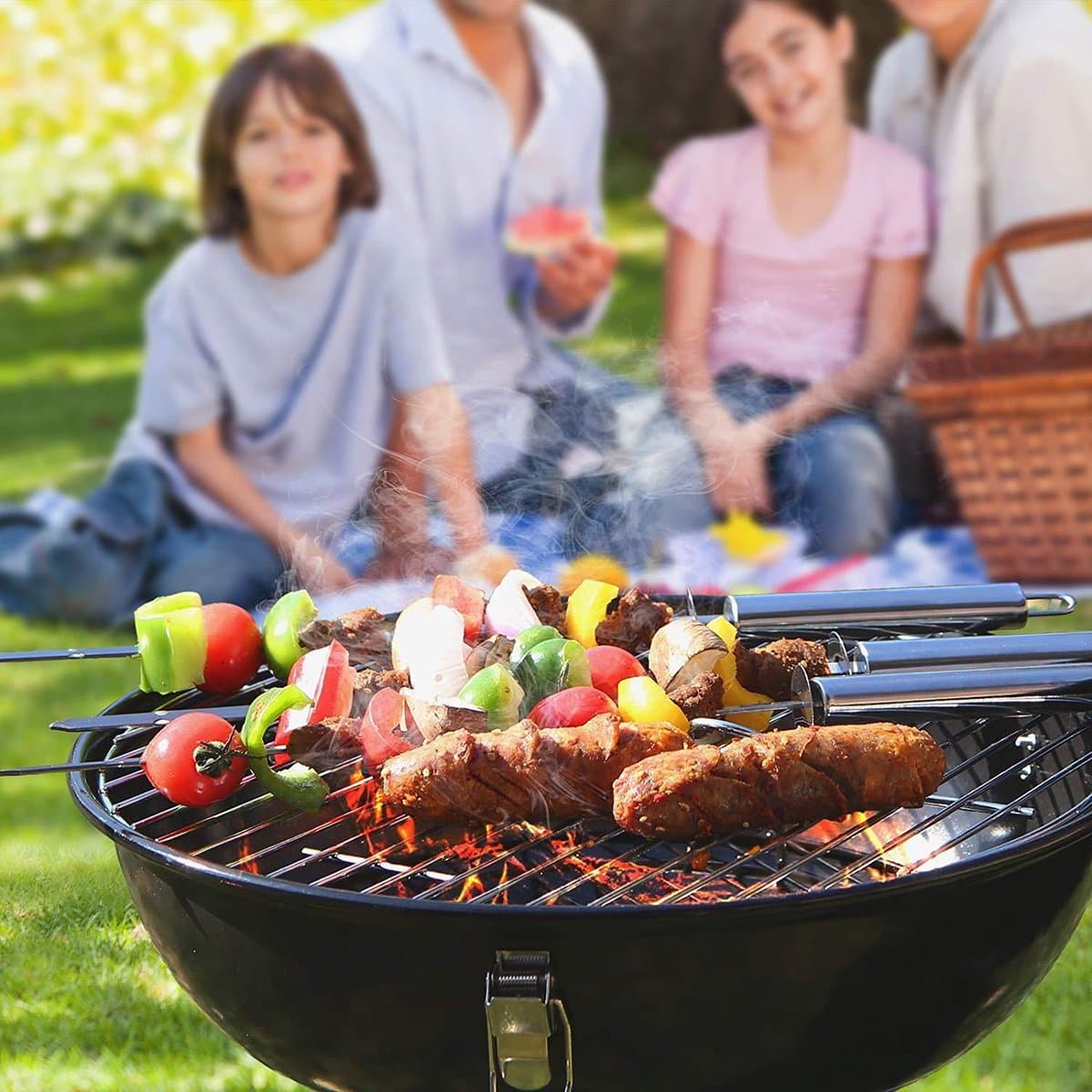 Compacte Draagbare Houtskool BBQ - Houtskoolbarbecue BBQ-Grill Kogel Barbecue - Balkon/Camping/Festival/Picknick Kolen BBQ - Zwart thumbnail 4