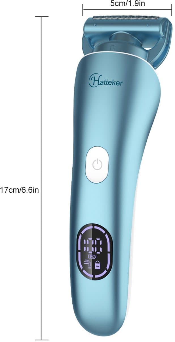 Hatteker 3-in-1 Ladyshave voor Vrouwen – Dames Scheerapparaat – Epileerapparaat – Trimmer voor Benen, Bikinilijn en Oksels – Epilator – Waterdicht IPX7 – Blau thumbnail 2