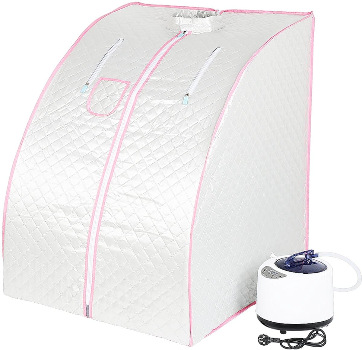 Draagbare 1,8" stoomsauna, afslankende sauna, stoomcabine, gewichtsverliestherapie, 1000W, zilver thumbnail 5