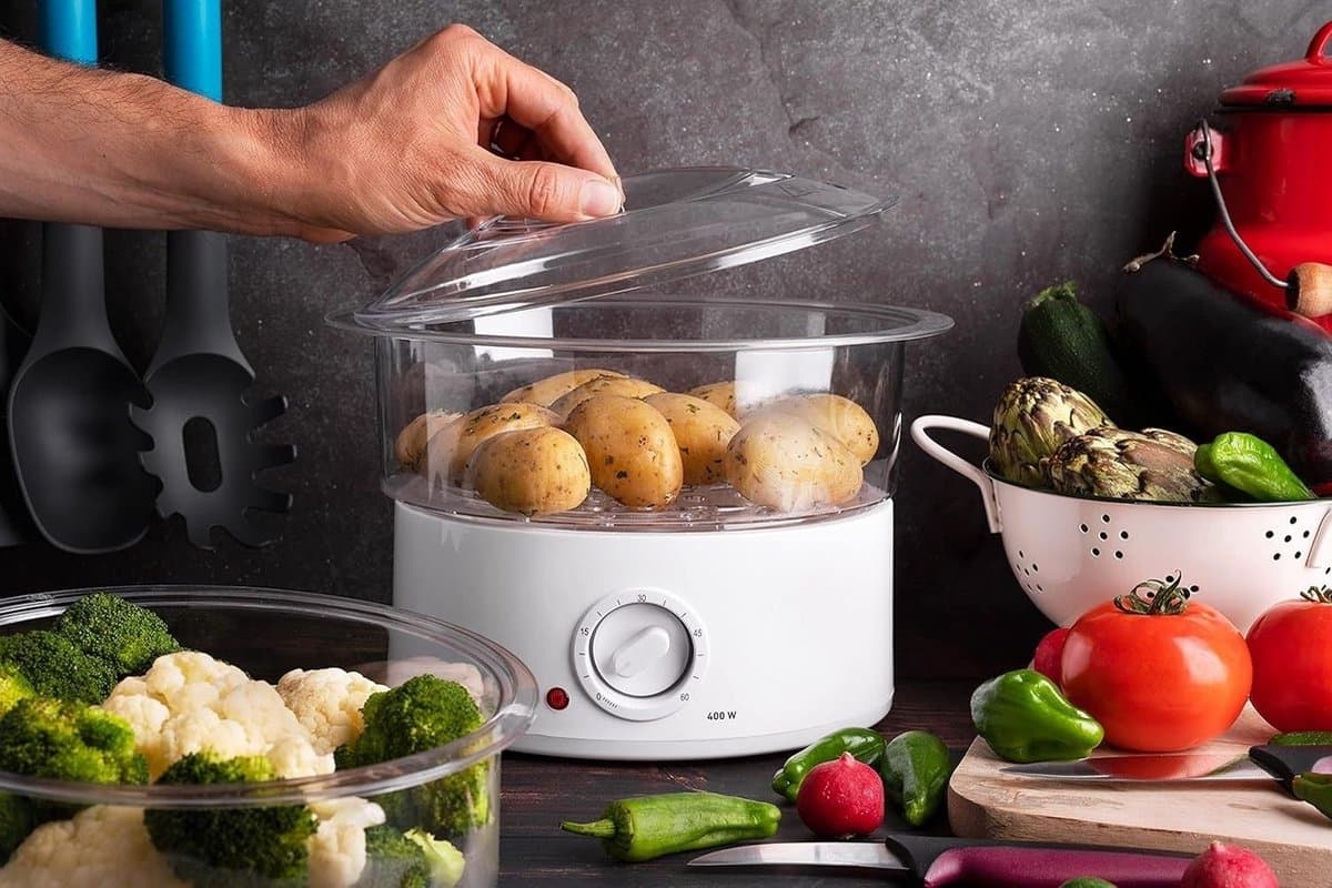 SNJY® Stoomkoker - Foodprocessor - Multicooker - 400 W - Wit thumbnail 3