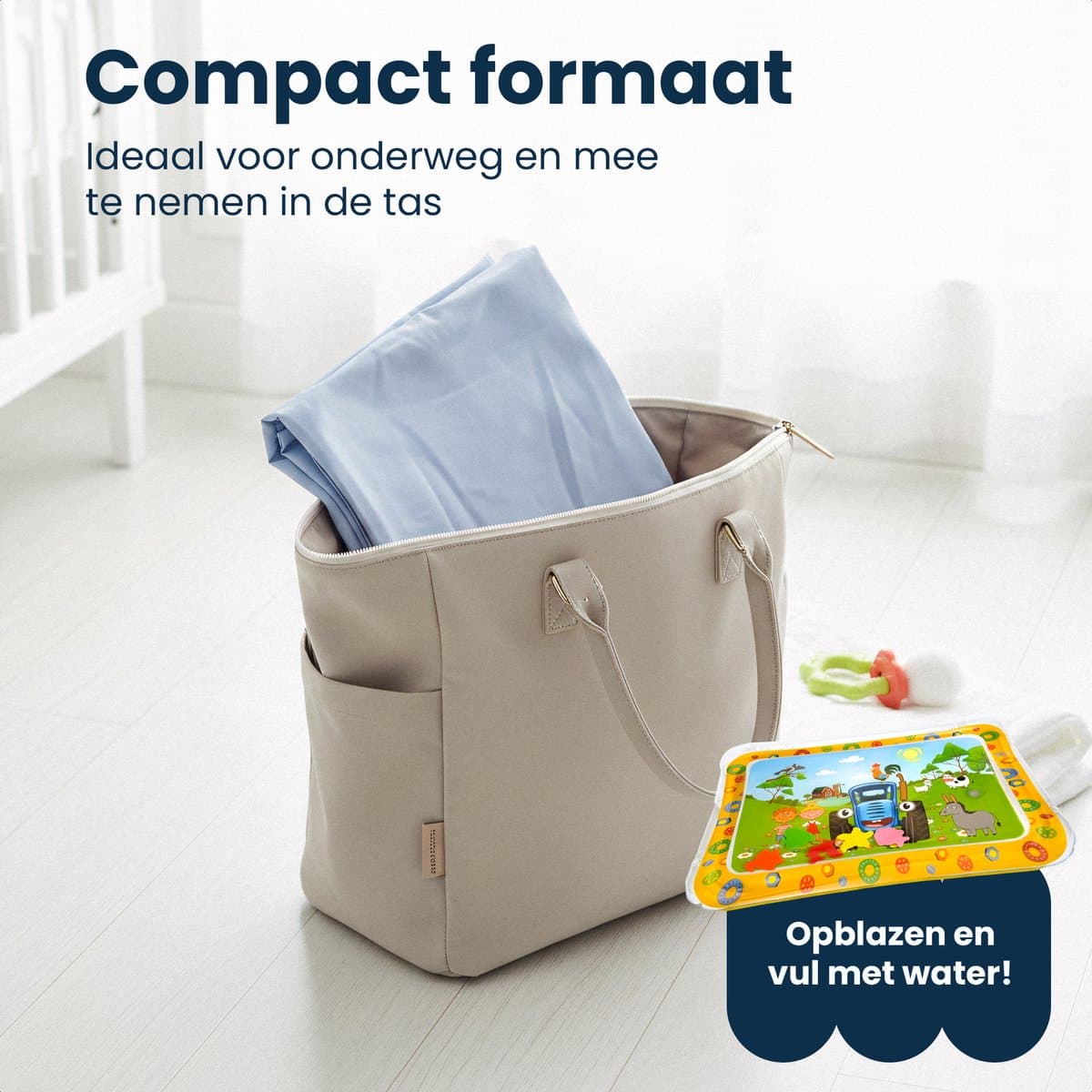 Dutsi - Waterspeelmat Baby - Watermat - Stimuleert Motorische Ontwikkeling - BPA Vrij & Lekvrij - Kraamcadeau - 66x51cm – Geel thumbnail 5