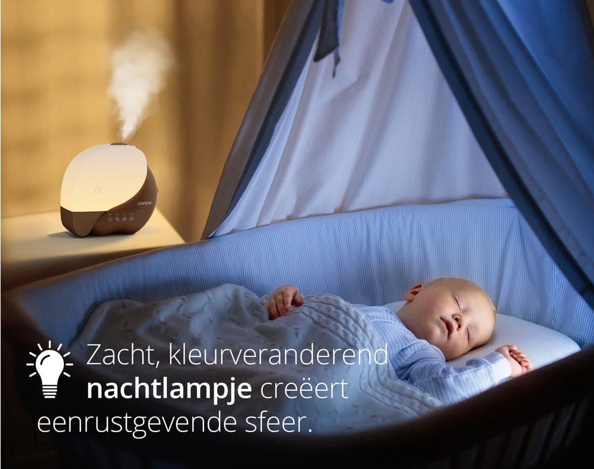 LUVION® Olifant Humidifier Mocha – Luchtbevochtiger & Nachtlampje – Ultrasone Mist – 3,8L – Ideaal voor Babykamer thumbnail 6