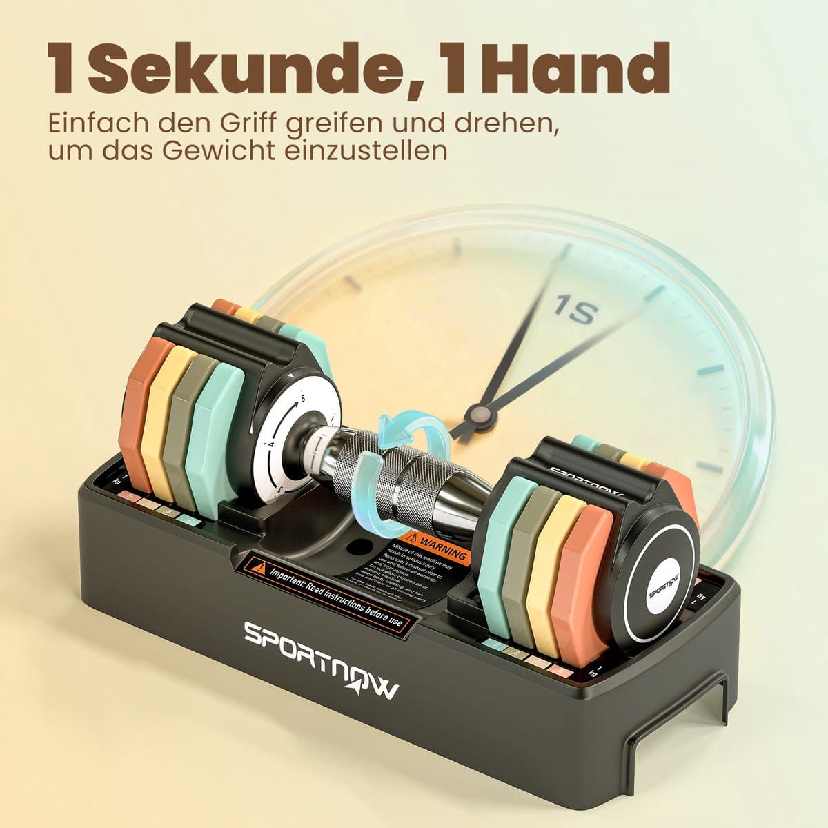 Sportnow Dumbbell Set-Gesmeed staal-28L x 10,6B x 10,4H cm-Veelkleurig thumbnail 8